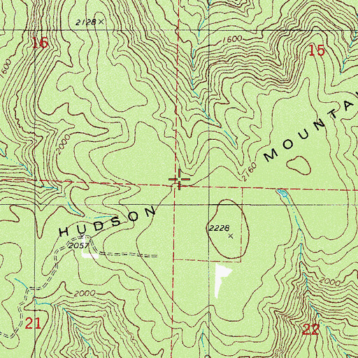 Topographic Map of Hudson Mountain, AR