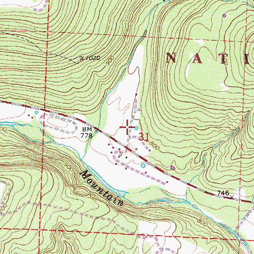 Topographic Map of Huey Hollow, AR