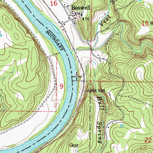 Topographic Map of Huff Spring Creek, AR