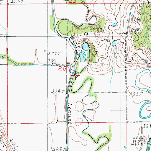 Topographic Map of Linn Branch, MO