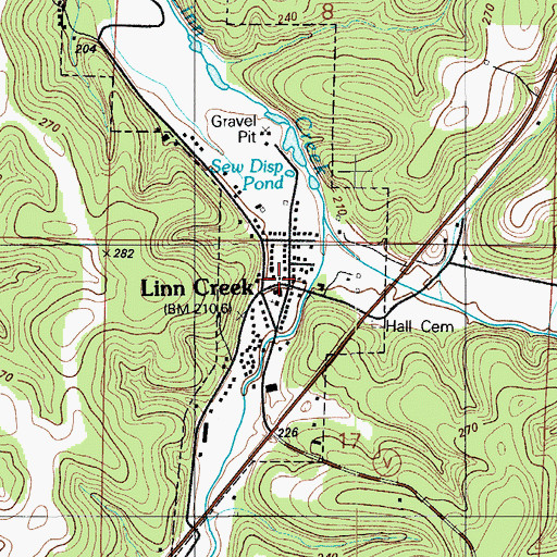 Topographic Map of Linn Creek, MO