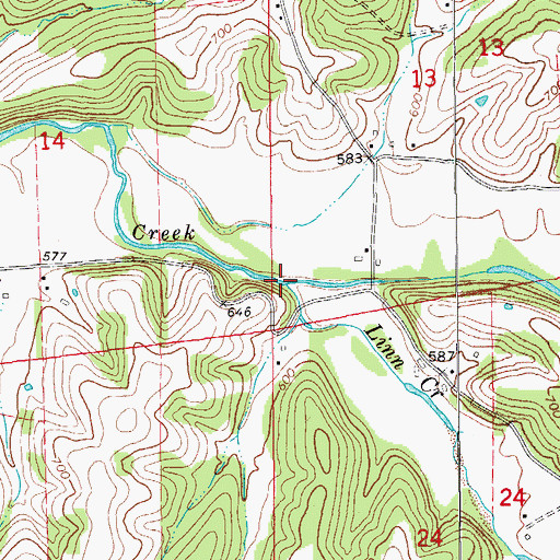 Topographic Map of Linn Creek, MO