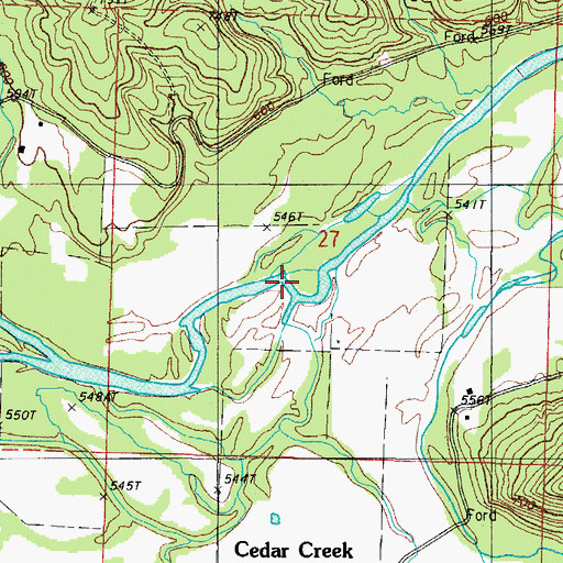 Topographic Map of Hughes Branch, AR