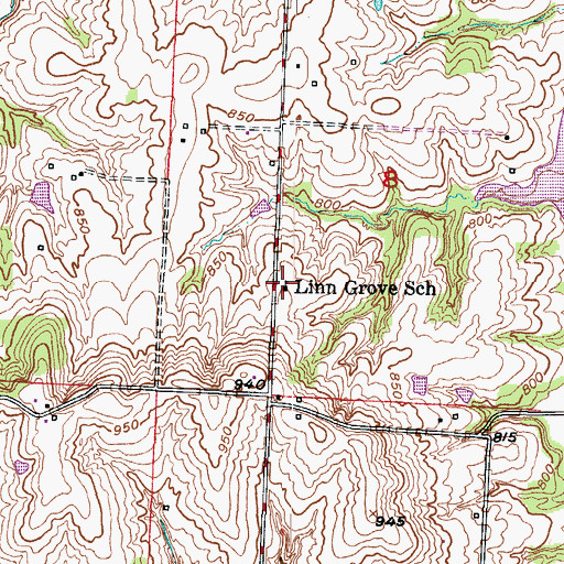 Topographic Map of Linn Grove School (historical), MO