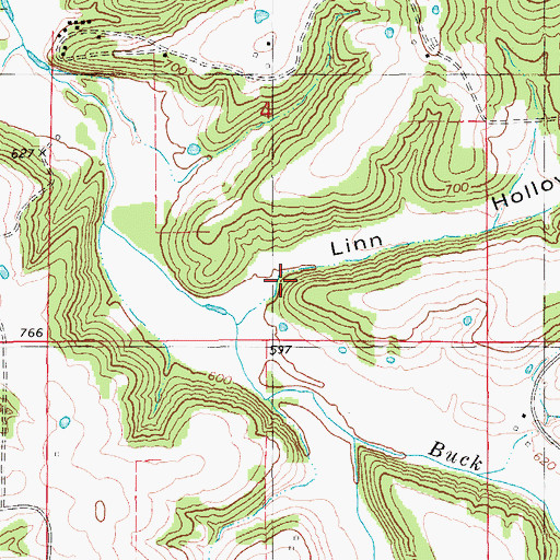 Topographic Map of Linn Hollow, MO