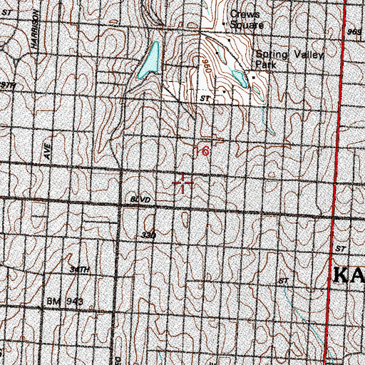 Topographic Map of Linwood School (historical), MO