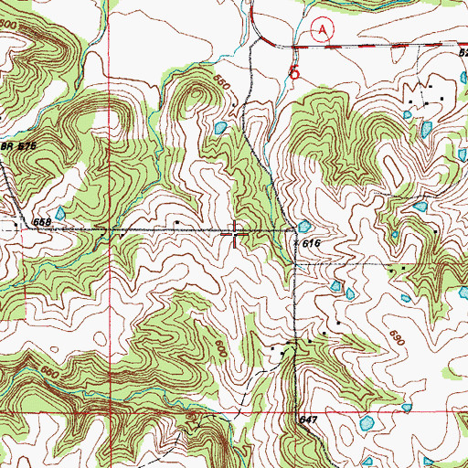 Topographic Map of Linwood School (historical), MO