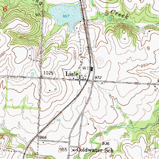 Topographic Map of Lisle, MO