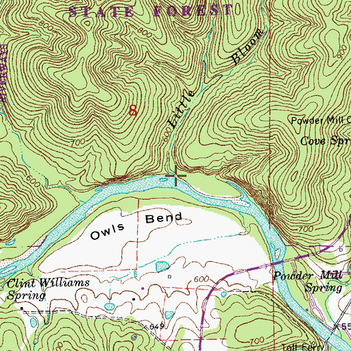 Topographic Map of Little Bloom Creek, MO