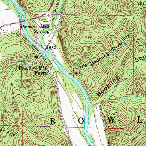 Topographic Map of Little Booming Shoal Hollow, MO