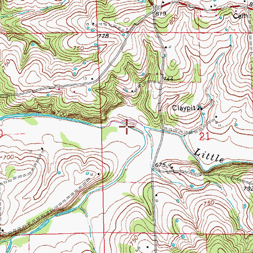 Topographic Map of Little Boone Creek, MO