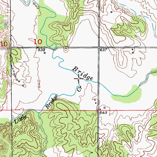 Topographic Map of Little Bridge Creek, MO