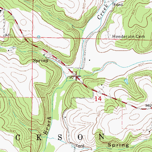 Topographic Map of Little Brush Creek, MO