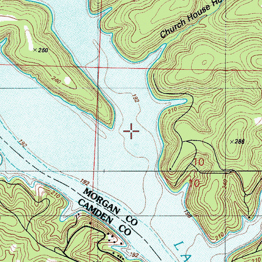 Topographic Map of Little Buffalo Creek, MO