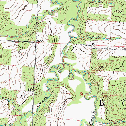 Topographic Map of Little Clear Creek, MO
