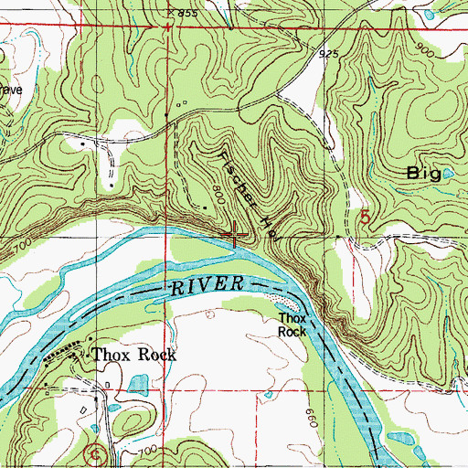 Topographic Map of Little Clifty Creek, MO