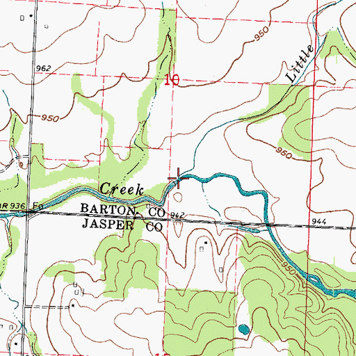 Topographic Map of Little Coon Creek, MO