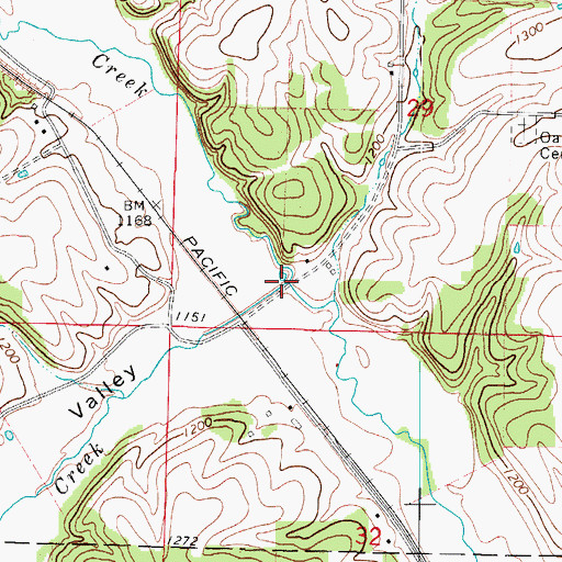 Topographic Map of Little Crane Creek, MO