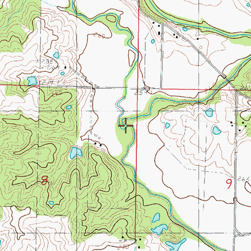 Topographic Map of Little Creek, MO