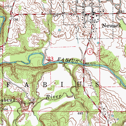 Topographic Map of Little Fabius River, MO