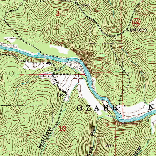 Topographic Map of Little Field Hollow, MO