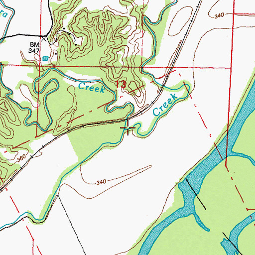 Topographic Map of Little Flora Creek, MO