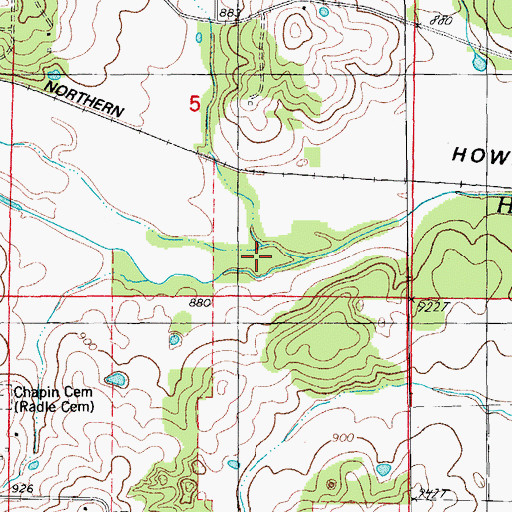 Topographic Map of Little Greasy Creek, MO