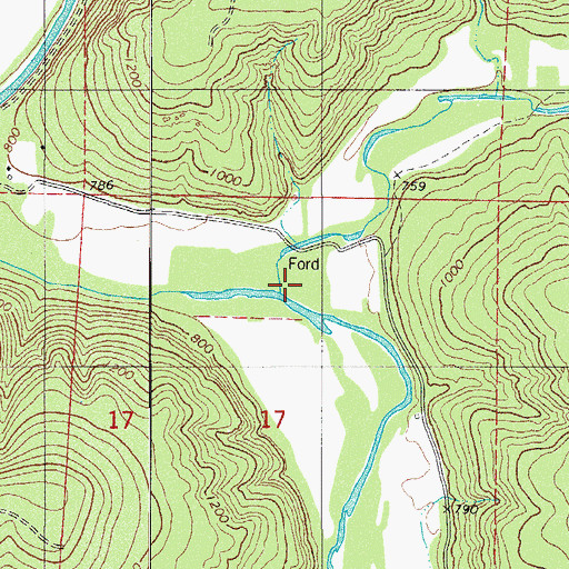 Topographic Map of Hurricane Creek, AR