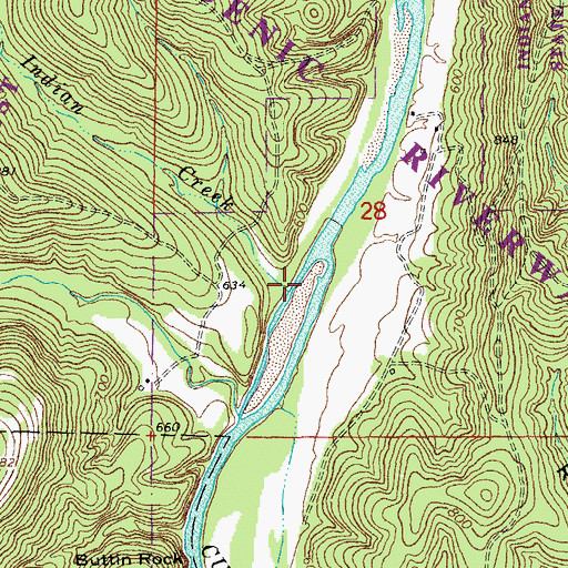Topographic Map of Little Indian Creek, MO