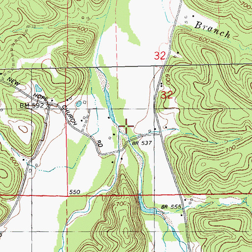 Topographic Map of Little Indian Creek, MO
