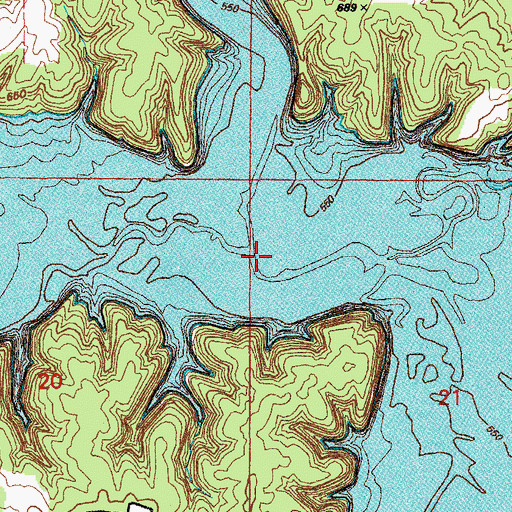 Topographic Map of Little Indian Creek, MO