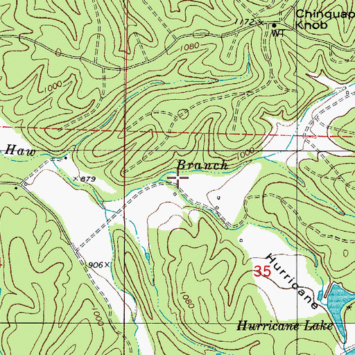 Topographic Map of Hurricane Hollow, AR