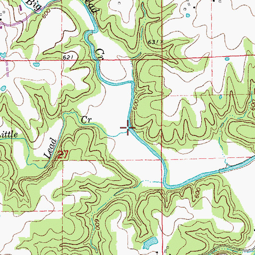 Topographic Map of Little Lead Creek, MO