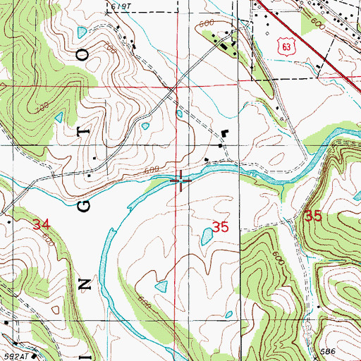 Topographic Map of Little Maries Creek, MO