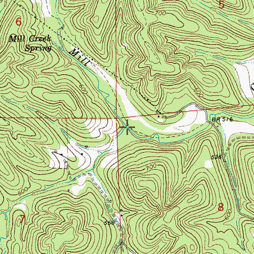 Topographic Map of Little Mill Creek, MO