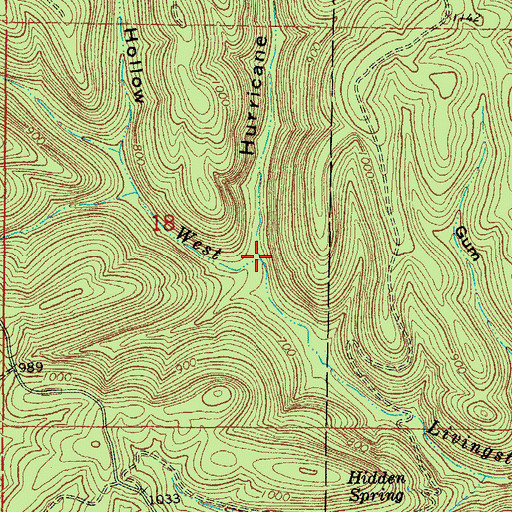 Topographic Map of Hurricane Hollow, AR
