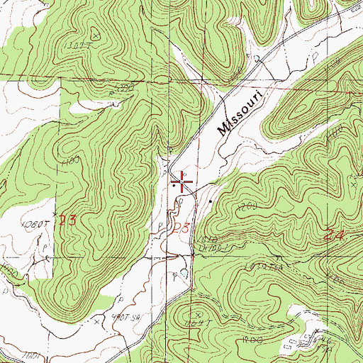 Topographic Map of Little Missouri Hollow, MO