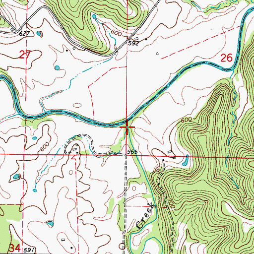 Topographic Map of Little Moniteau Creek, MO
