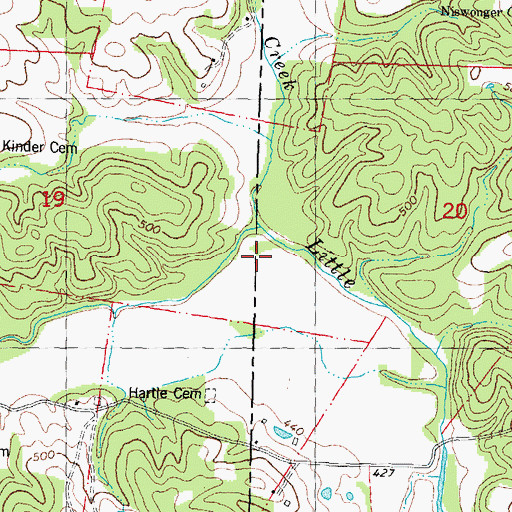 Topographic Map of Little Muddy Creek, MO