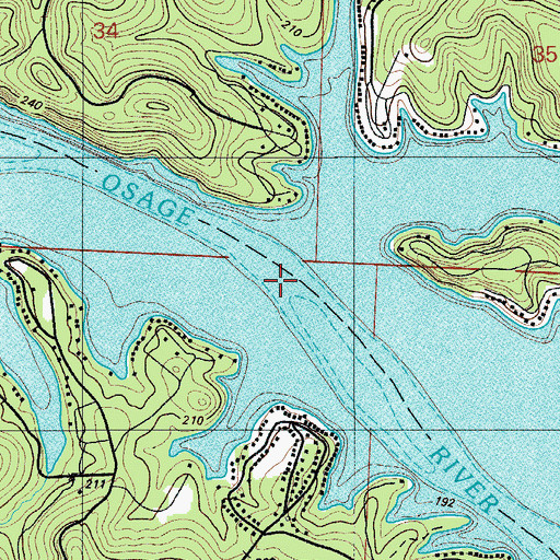 Topographic Map of Little Niangua Arm, MO