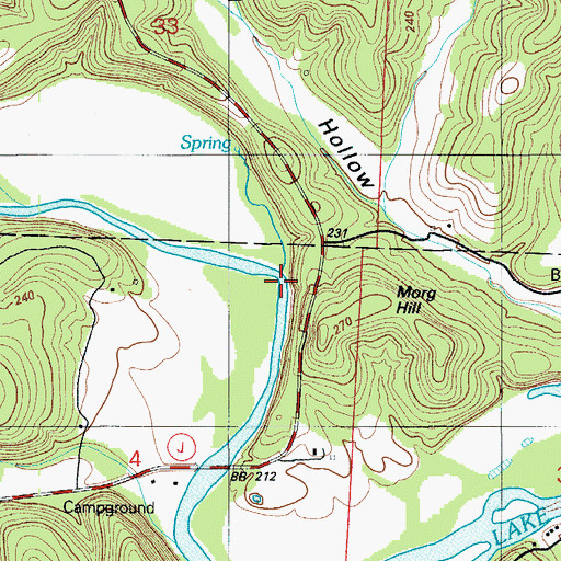 Topographic Map of Little Niangua River, MO