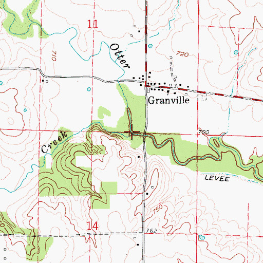 Topographic Map of Little Otter Creek, MO