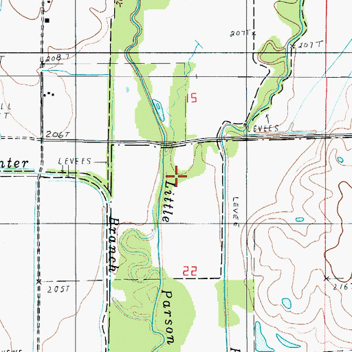 Topographic Map of Little Parson Creek, MO