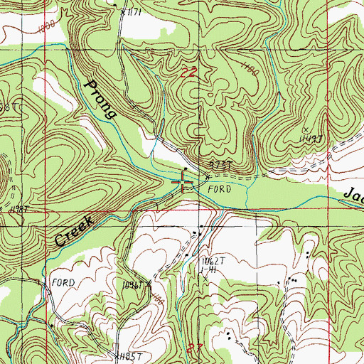 Topographic Map of Little Pine Creek, MO