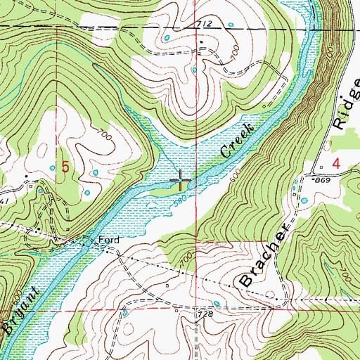 Topographic Map of Little Pine Creek, MO