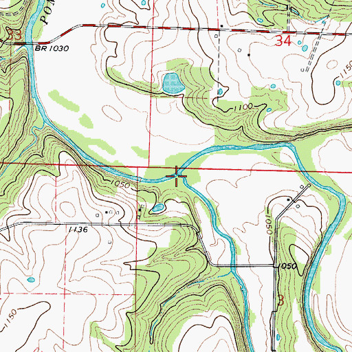 Topographic Map of Little Pomme de Terre River, MO