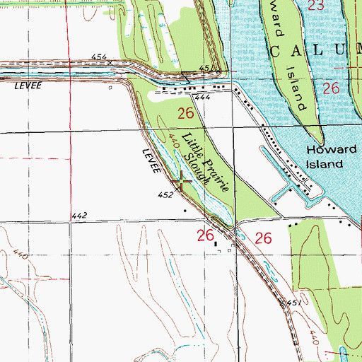 Topographic Map of Little Prairie Slough, MO