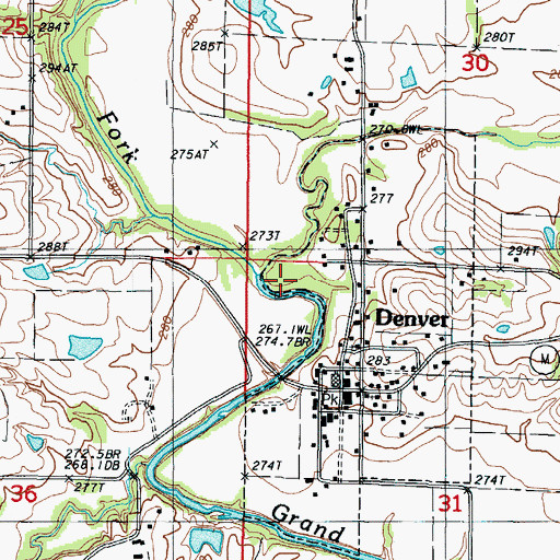 Topographic Map of Little Rock Creek, MO