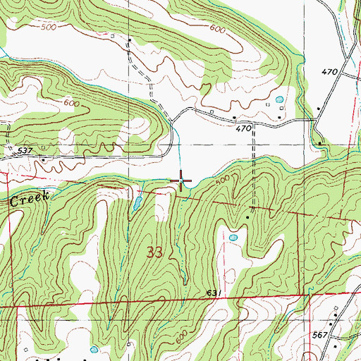 Topographic Map of Little Sandy Creek, MO