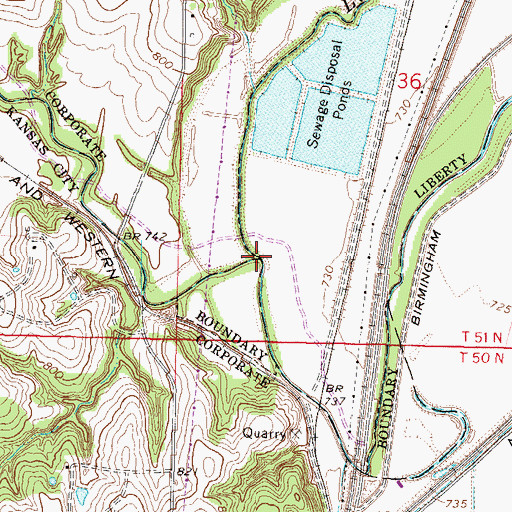 Topographic Map of Little Shoal Creek, MO